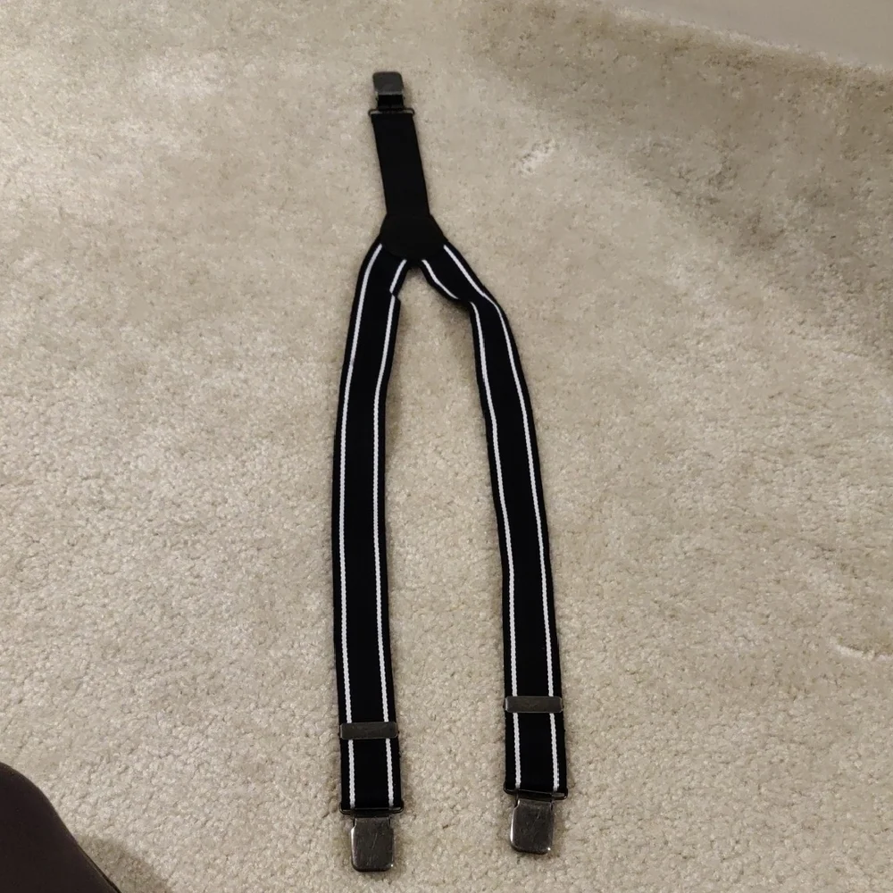 Boy's Gymboree Black And White Suspenders Size 2t-5t
